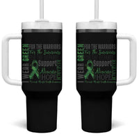 Mental Health Awareness Tumbler With Handle I Wear Green For The Warrior