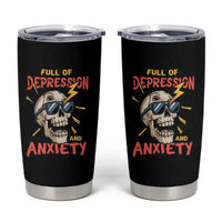 Mental Health Awareness Tumbler Cup Full Of Depression And Anxiety Skull