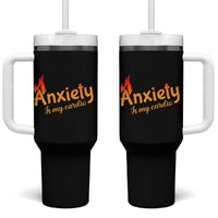 Mental Health Awareness Tumbler With Handle Anxiety Is My Cardio Burn Calories