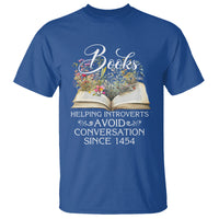 Introvert Book Lover T Shirt Books Helping Introverts Avoid Conversation - Wonder Print Shop