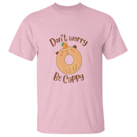 Capybara Lover T Shirt Don't Worry Be Cappy Funny Cute Donut Lover - Wonder Print Shop