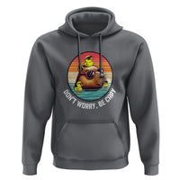 Capybara Lover Hoodie Don't Worry Be Capy Retro - Wonder Print Shop