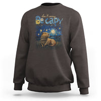 Capybara Lover Sweatshirt Don't Worry Be Capy Starry Night - Wonder Print Shop