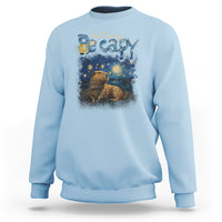 Capybara Lover Sweatshirt Don't Worry Be Capy Starry Night - Wonder Print Shop