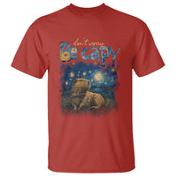 Capybara Lover T Shirt Don't Worry Be Capy Starry Night - Wonder Print Shop