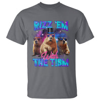 Capybara Lover T Shirt Rizz Em With The Tism Funny Capy Meme - Wonder Print Shop