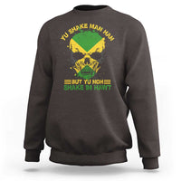 Jamaican Proverbs Sweatshirt You Can Shake A Mans Head But You Cannot Shake His Heart Skull - Wonder Print Shop