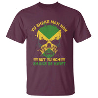 Jamaican Proverbs T Shirt You Can Shake A Mans Head But You Cannot Shake His Heart Skull - Wonder Print Shop