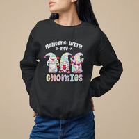 Happy Valentine's Day Hanging With Gnomies Tie Dye Gnomes Sweatshirt - Wonder Print Shop