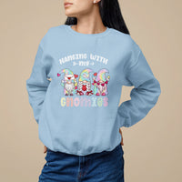 Happy Valentine's Day Hanging With Gnomies Tie Dye Gnomes Sweatshirt - Wonder Print Shop