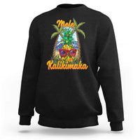 Mele Kalikimaka Christmas In Hawaii Xmas Light Pineapple Sweatshirt - Wonder Print Shop