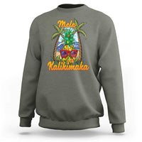 Mele Kalikimaka Christmas In Hawaii Xmas Light Pineapple Sweatshirt - Wonder Print Shop