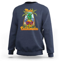 Mele Kalikimaka Christmas In Hawaii Xmas Light Pineapple Sweatshirt - Wonder Print Shop