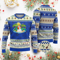 Xmas In Hawaii Ugly Christmas Sweater Hawaiian Snowman Xmas Palm Tree At The Beach - Wonder Print Shop