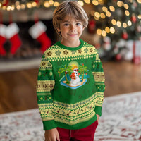 Xmas In Hawaii Ugly Christmas Sweater Hawaiian Snowman Xmas Palm Tree At The Beach - Wonder Print Shop