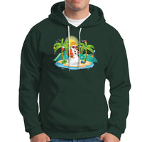 Christmas In Hawaii Hoodie Hawaiian Snowman Xmas Palm Tree At The Beach - Wonder Print Shop