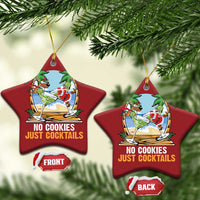 Tropical Xmas Christmas Ornament No Cookies Just Cocktails Drunk Santa Reindeer - Wonder Print Shop