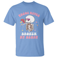 Anti Valentine's Day T Shirt Tacos Never Broke My Heart Skeleton Cinco De Mayo Party - Wonder Print Shop