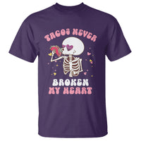 Anti Valentine's Day T Shirt Tacos Never Broke My Heart Skeleton Cinco De Mayo Party - Wonder Print Shop