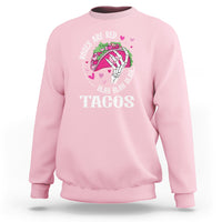Valentine's Day Sweatshirt Roses Are Red Blah Skeleton Tacos Funny Food Lover - Wonder Print Shop
