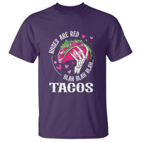 Valentine's Day T Shirt Roses Are Red Blah Skeleton Tacos Funny Food Lover - Wonder Print Shop
