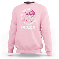 Valentine's Day Sweatshirt Roses Are Red Blah Skeleton Pizza Funny Food Lover - Wonder Print Shop