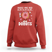 Valentine's Day Sweatshirt Roses Are Red Blah Donut Funny Food Lover - Wonder Print Shop