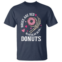 Valentine's Day T Shirt Roses Are Red Blah Skeleton Donut Funny Food Lover - Wonder Print Shop