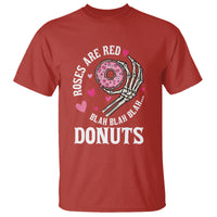 Valentine's Day T Shirt Roses Are Red Blah Skeleton Donut Funny Food Lover - Wonder Print Shop