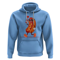 Valentine's Day Hoodie Heart Hot Dog Cute Sausage Bun Food Lover - Wonder Print Shop