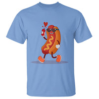 Valentine's Day T Shirt Heart Hot Dog Cute Sausage Bun Food Lover - Wonder Print Shop