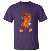 Valentine's Day T Shirt Heart Hot Dog Cute Sausage Bun Food Lover - Wonder Print Shop
