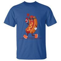 Valentine's Day T Shirt Heart Hot Dog Cute Sausage Bun Food Lover - Wonder Print Shop