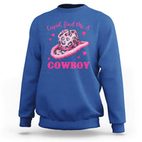 Valentine's Day Sweatshirt Cupid Find Me A Cowboy Western Heart Leopard Hat - Wonder Print Shop