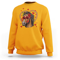 Valentine's Day Sweatshirt Funny Cute Horse Cowboy Western - Wonder Print Shop