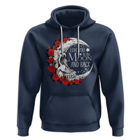 Valentine's Day Hoodie Love You To The Moon And Back Skull Rose - Wonder Print Shop
