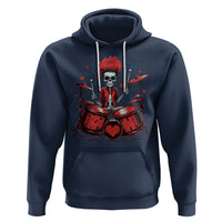 Valentine's Day Hoodie Cool Skeleton Drummer Rock Lover - Wonder Print Shop