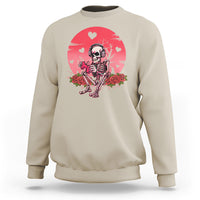 Anti Valentine's Day Sweatshirt Skeleton Gamer Video Game - Wonder Print Shop