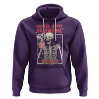 Valentine's Day Hoodie Coffee Is My Valentine Funny Skeleton - Wonder Print Shop