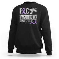Anorexia Awareness Sweatshirt FxxK Eating Disorders Purple Ribbon - Wonder Print Shop