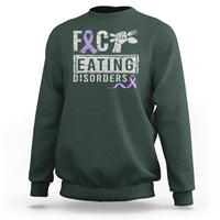 Anorexia Awareness Sweatshirt FxxK Eating Disorders Purple Ribbon - Wonder Print Shop
