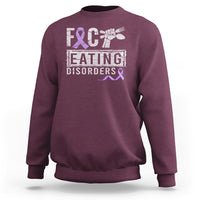 Anorexia Awareness Sweatshirt FxxK Eating Disorders Purple Ribbon - Wonder Print Shop