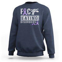 Anorexia Awareness Sweatshirt FxxK Eating Disorders Purple Ribbon - Wonder Print Shop
