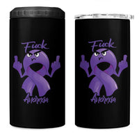 FxxK Anorexia Eating Disorder Purple Ribbon Mental Health Awareness 4 in 1 Can Cooler Tumbler
