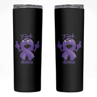 FxxK Anorexia Eating Disorder Purple Ribbon Mental Health Awareness Skinny Tumbler