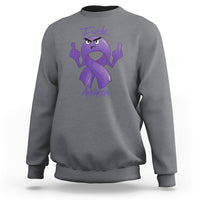 FxxK Anorexia Eating Disorder Purple Ribbon Mental Health Awareness Sweatshirt - Wonder Print Shop