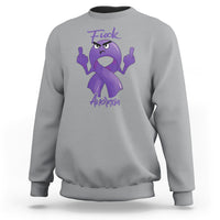 FxxK Anorexia Eating Disorder Purple Ribbon Mental Health Awareness Sweatshirt - Wonder Print Shop