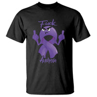 FxxK Anorexia Eating Disorder Purple Ribbon Mental Health Awareness T Shirt - Wonder Print Shop