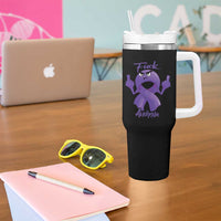 FxxK Anorexia Eating Disorder Purple Ribbon Mental Health Awareness Tumbler With Handle