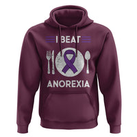 I Beat Anorexia Purple Ribbon Eating Disorder Hoodie - Wonder Print Shop
